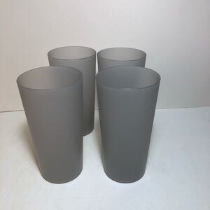 Room Essentials Set of Four Tall Gray Tumblers, NWT, pet/smoke free home